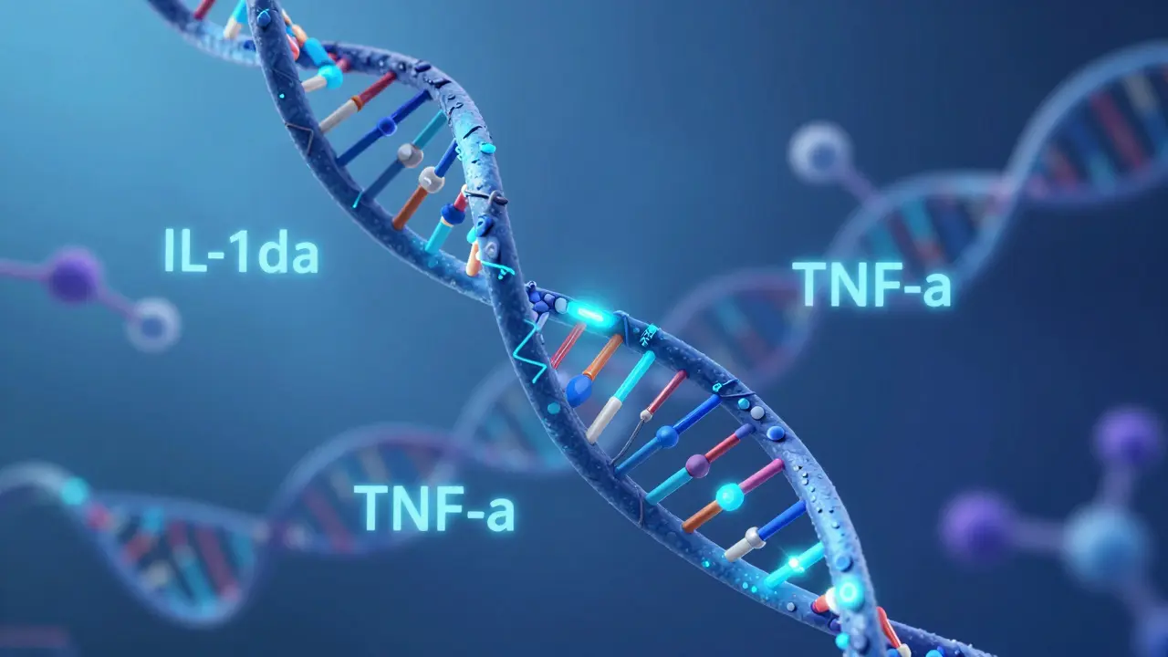 DNA spirála propletená ortodontickým drátem a genetickými markery