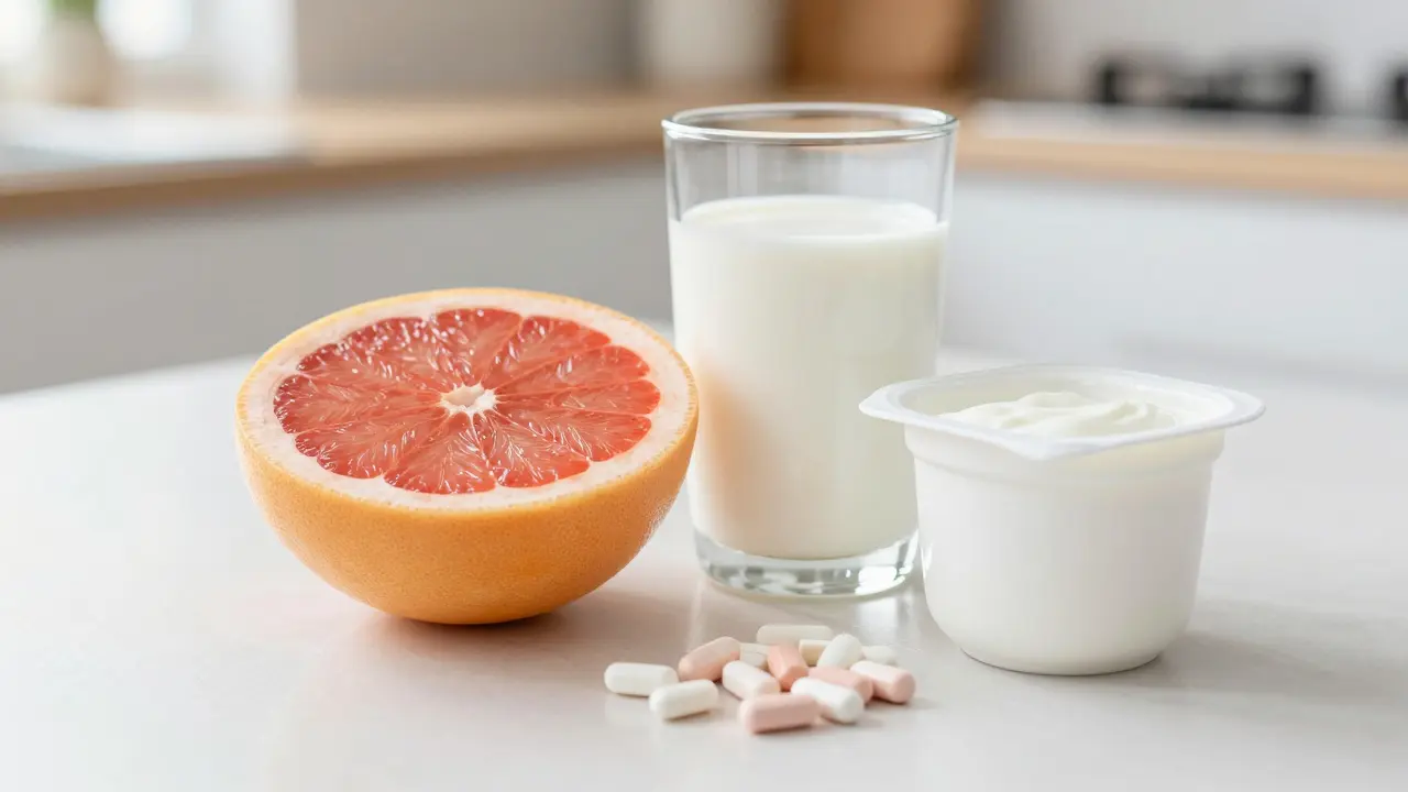 Grapefruit a mléčné výrobky oddělené od léků pro lepší vstřebávání