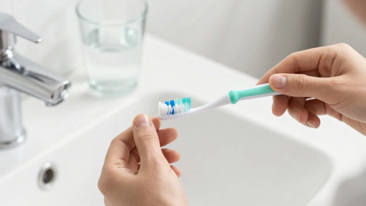 Hygienické pomůcky pro péči o rovnátka u dřezu